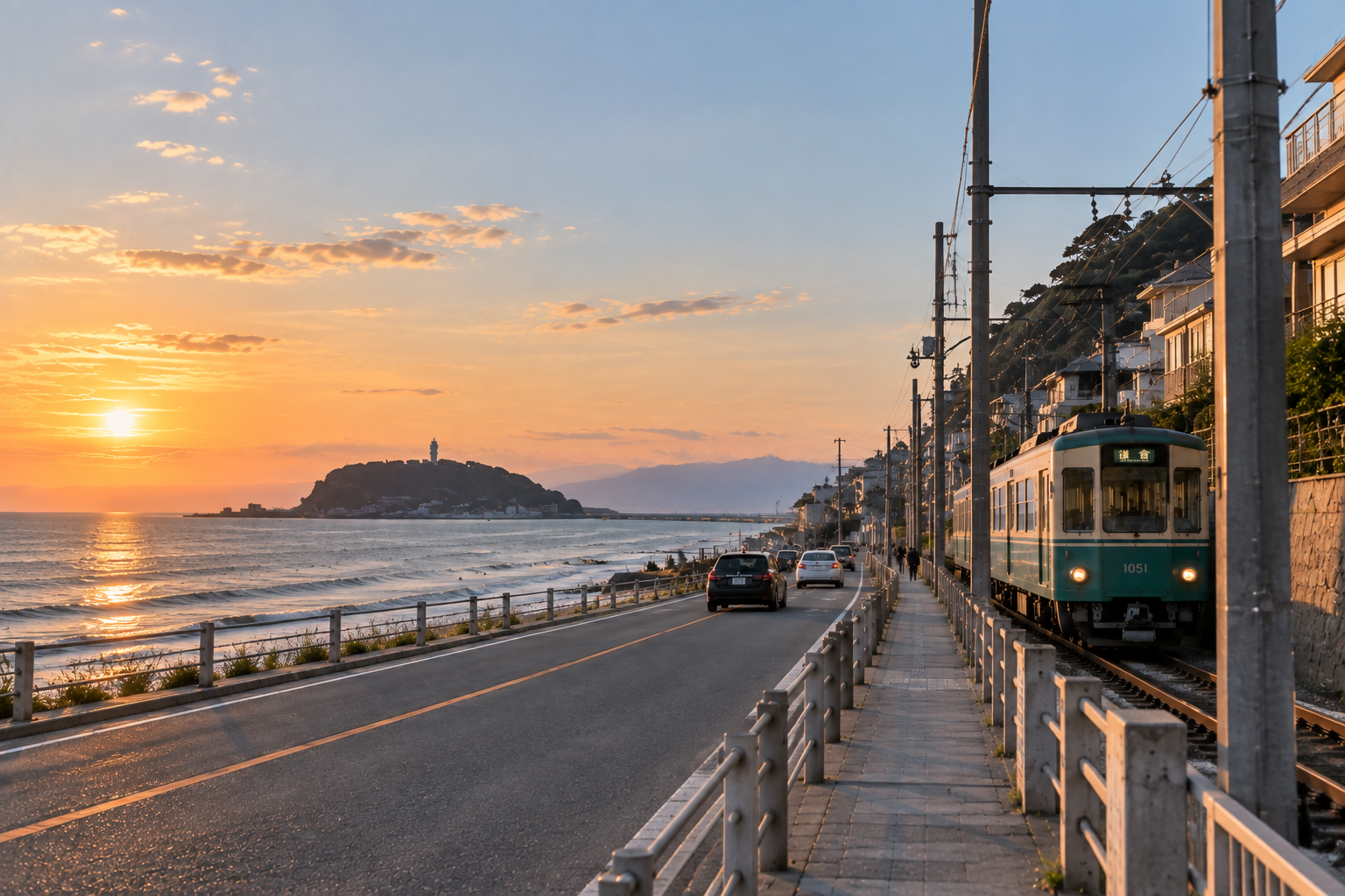 湘南の海辺をイメージした風景